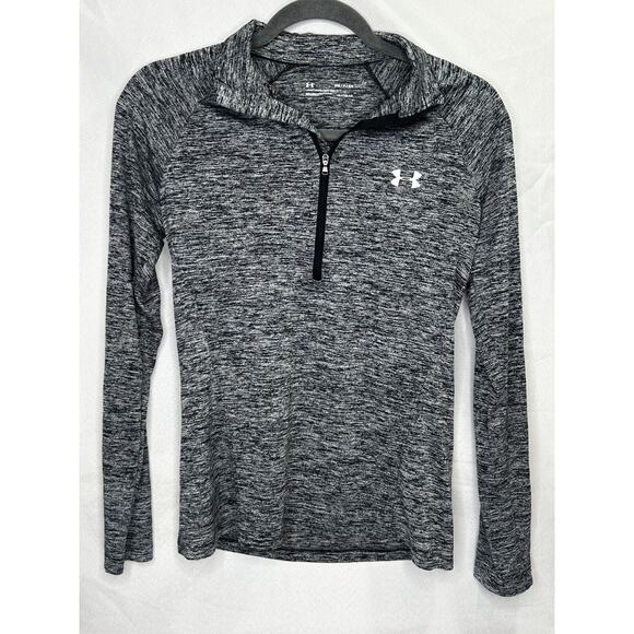 Under Armour Tops - Women's Under Armor Heat Gear 1/4" Zip Pullover Small Heather Gray Long Sleeve